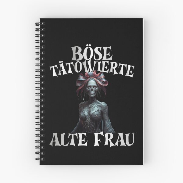 Item preview, Böse Tatowierte Alte Frau , Messy Bun Skull  designed and sold by Smix Pixels.