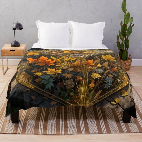 Item preview, Glass Cube with Autumn Leaves designed and sold by koreatvtea.
