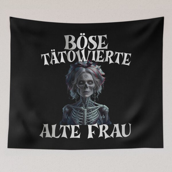 Item preview,  Böse Tatowierte Alte Frau , Messy Bun Skull  designed and sold by Smix Pixels.