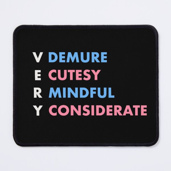 Item preview, Very demure very mindful trans flag designed and sold by VeryEnglishGent.