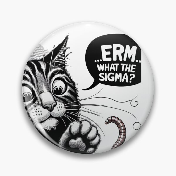 Item preview, Funny cat and worm "What The Sigma" sticker and more. designed and sold by CRandRRstickers.
