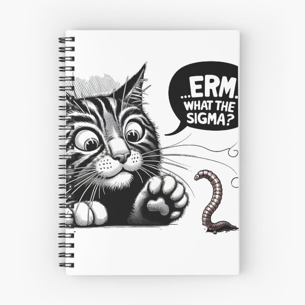 Item preview, Funny cat and worm "What The Sigma" sticker and more. designed and sold by CRandRRstickers.