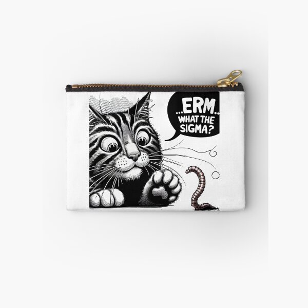 Item preview, Funny cat and worm "What The Sigma" sticker and more. designed and sold by CRandRRstickers.