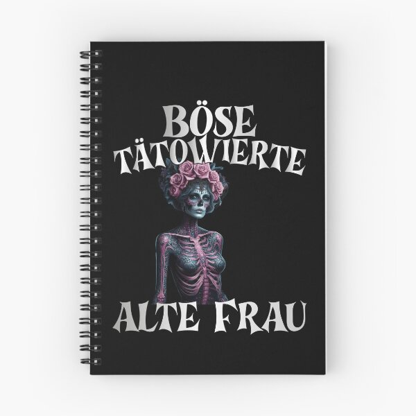 Item preview, Böse Tatowierte Alte Frau , Messy Bun Skull  designed and sold by Smix Pixels.