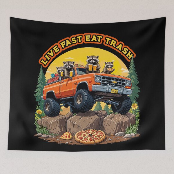 Item preview,  Off-Road  Raccoons  Live Fast! Eat Trash!  | funny raccoon designed and sold by TeeARTHY.