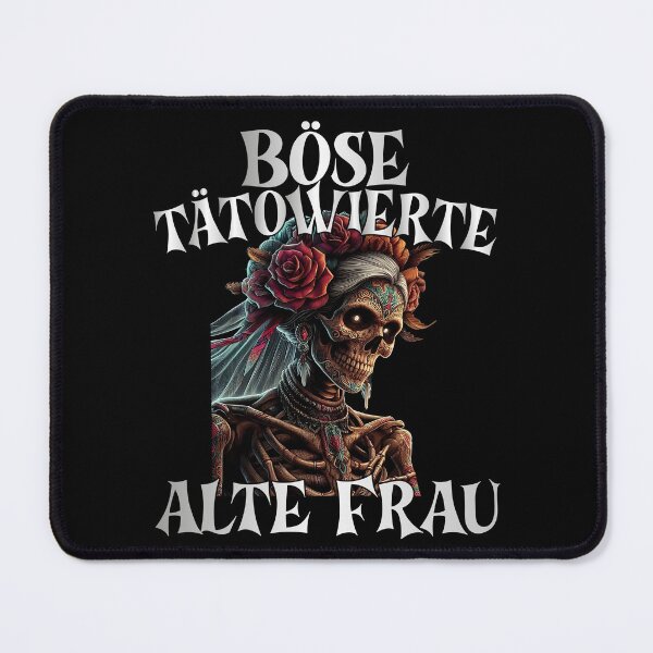 Item preview, Böse Tatowierte Alte Frau , Messy Bun Skull designed and sold by Smix Pixels.