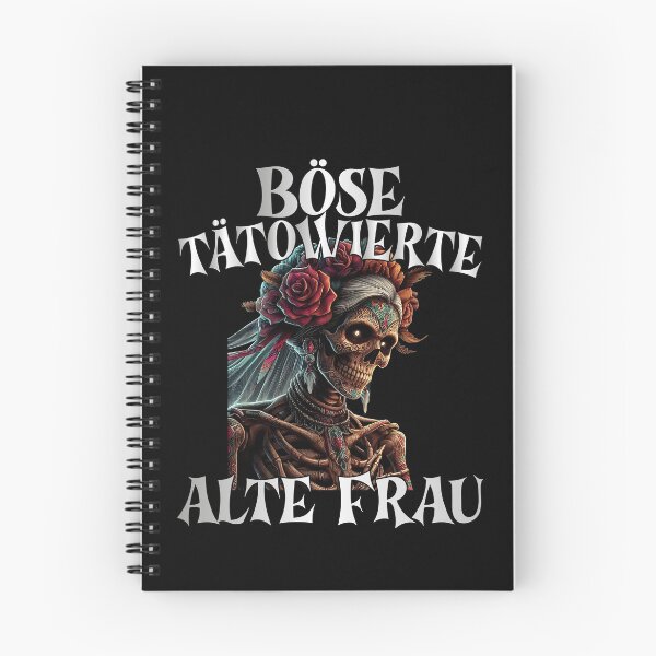 Item preview, Böse Tatowierte Alte Frau , Messy Bun Skull  designed and sold by Smix Pixels.