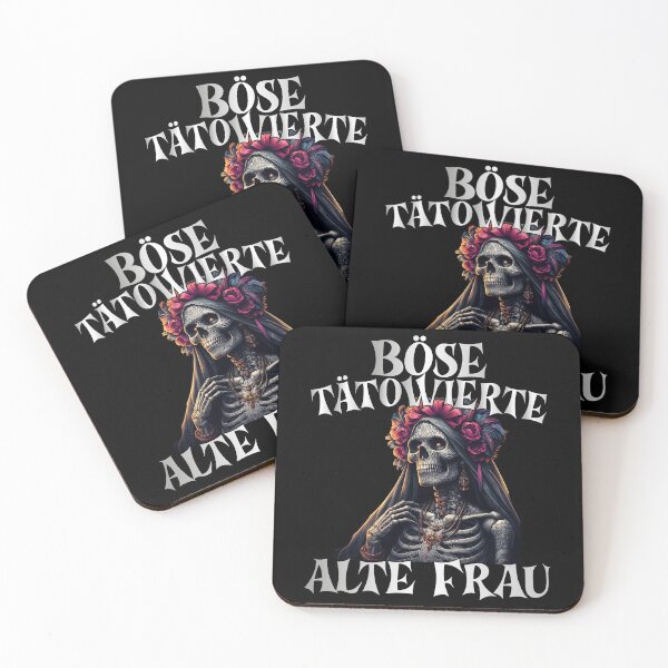 Item preview, Böse Tatowierte Alte Frau , Messy Bun Skull  designed and sold by Smix Pixels.