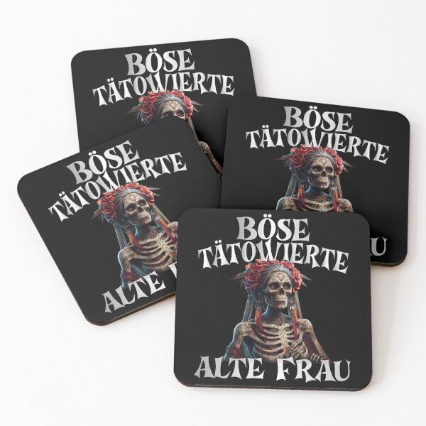 Item preview,  Böse Tatowierte Alte Frau , Messy Bun Skull  designed and sold by Smix Pixels.