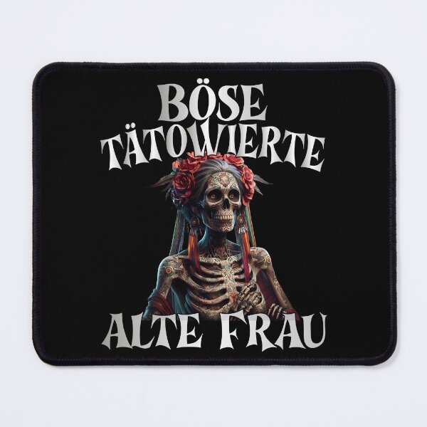 Item preview, Böse Tatowierte Alte Frau , Messy Bun Skull designed and sold by Smix Pixels.