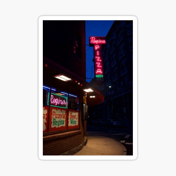 Artikel-Vorschau von Neonlicht-Druck, Regina Pizza, Boston, MA, designt und verkauft von taylaphotos.