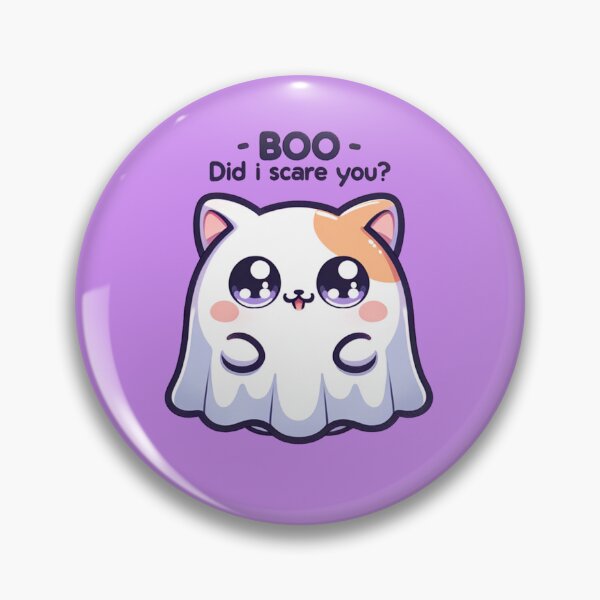 Item preview, Halloween Ghost Cat "BOO Did I Scare You? Sticker and more designed and sold by CRandRRstickers.