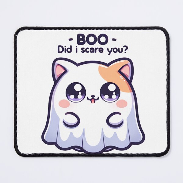 Item preview, Halloween Ghost Cat "BOO Did I Scare You? Sticker and more designed and sold by CRandRRstickers.