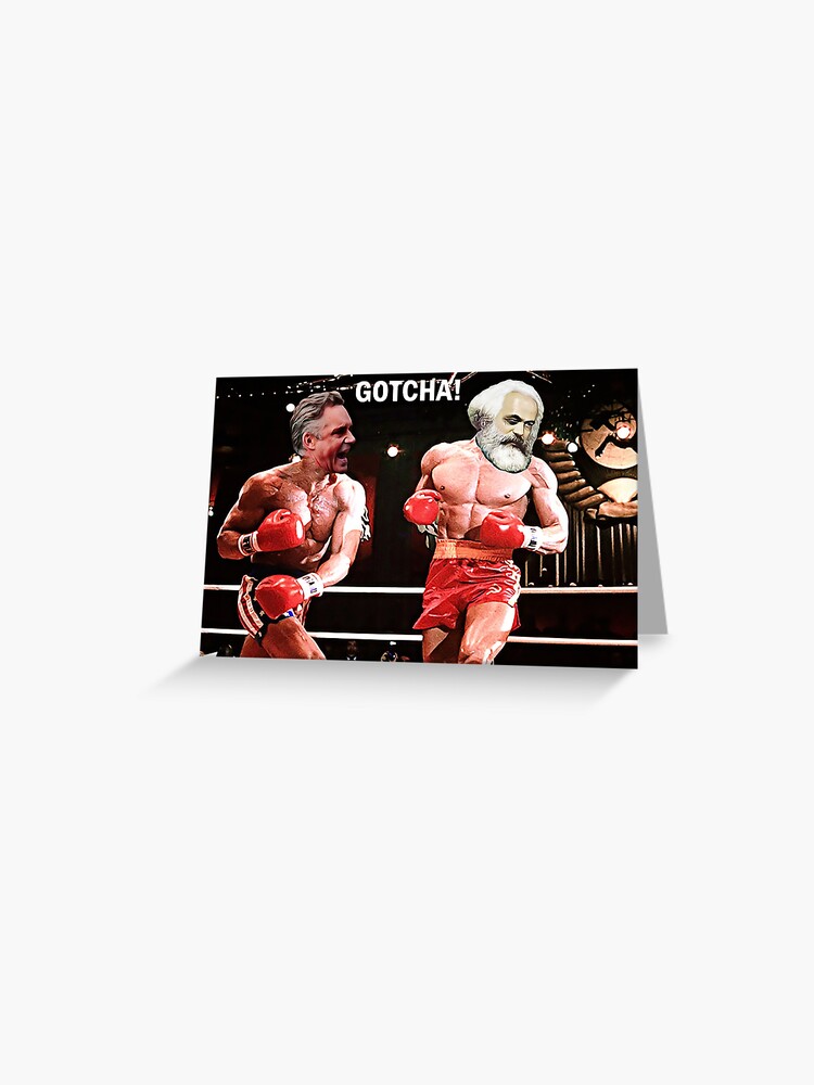 Jordan Peterson vs Karl Marx Greeting Card for Sale by LibertyTees