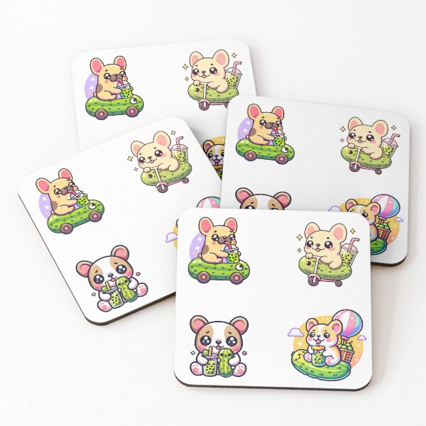 Item preview, Frenchies that love pickles and boba stickers and more designed and sold by CRandRRstickers.