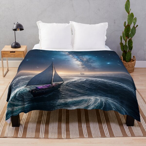 Item preview, Sailboat Sailing Through a Cosmic Ocean designed and sold by koreatvtea.