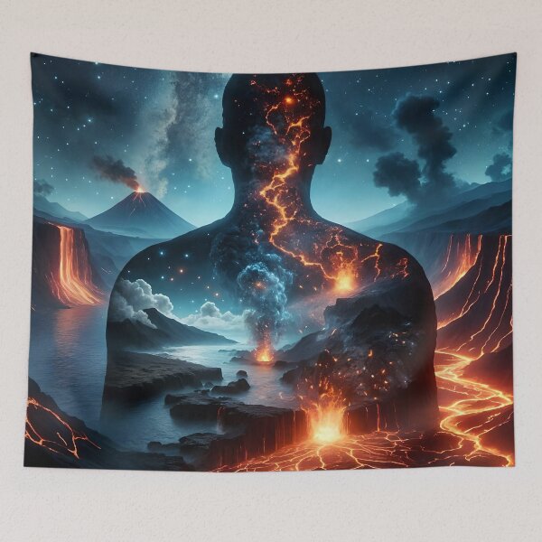 Item preview, Volcanic Eruption Within Human Silhouette designed and sold by koreatvtea.