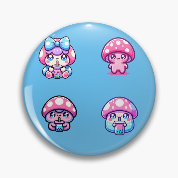 Item preview, Kawaii Colorful mushrooms drinking boba stickers and more designed and sold by CRandRRstickers.