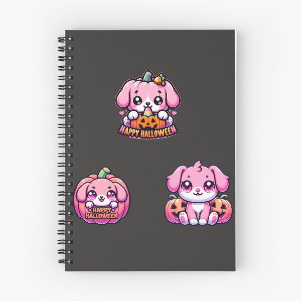 Item preview, Halloween Pink puppies and pumpkins stickers and more designed and sold by CRandRRstickers.