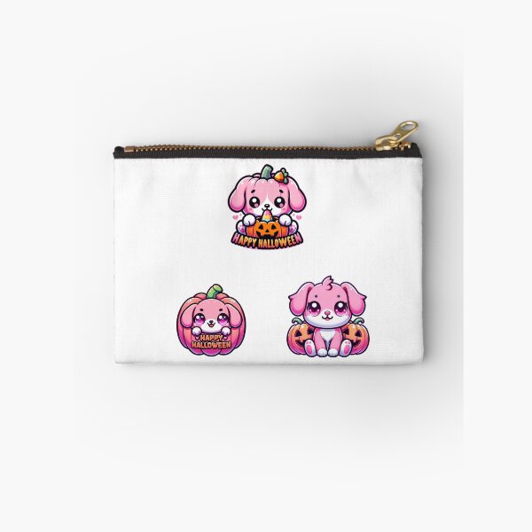 Item preview, Halloween Pink puppies and pumpkins stickers and more designed and sold by CRandRRstickers.