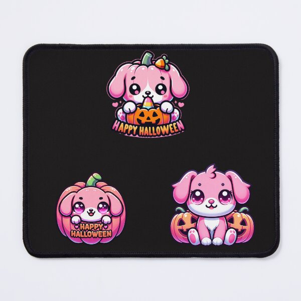 Item preview, Halloween Pink puppies and pumpkins stickers and more designed and sold by CRandRRstickers.
