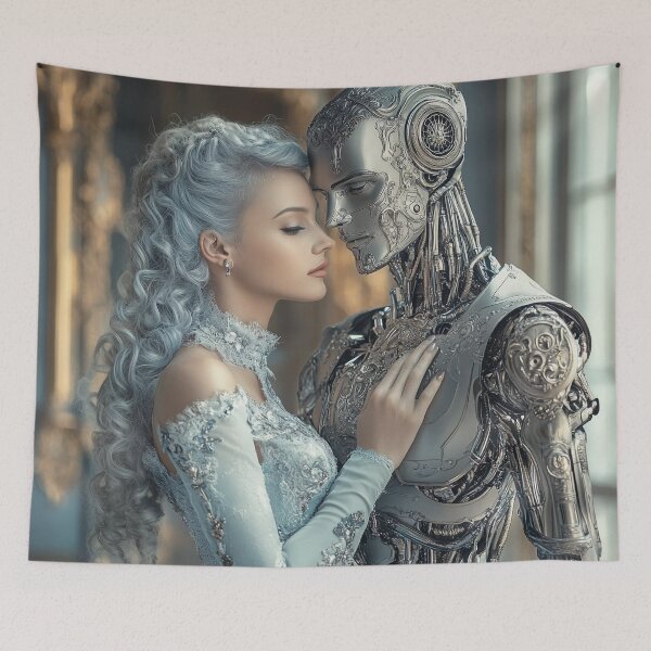 Item preview, Rococo & AI: A Dance Across Time (Powder Blue I) designed and sold by DeenaZoeyFusion.