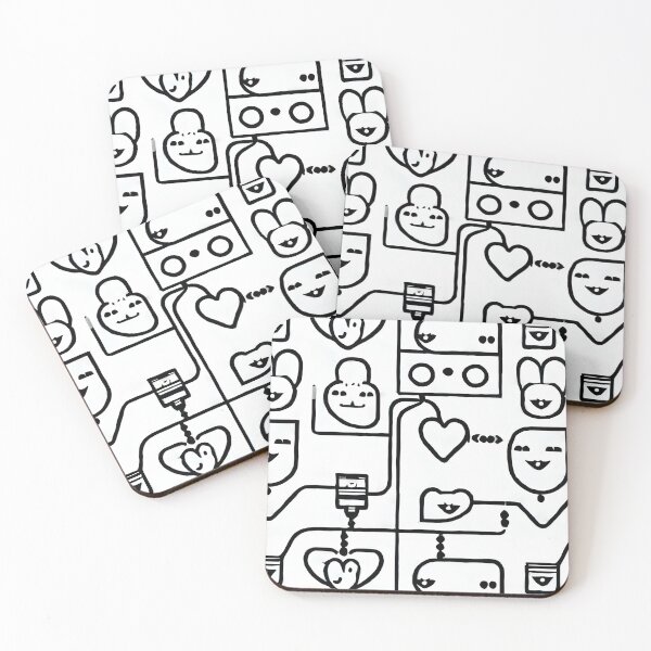 Item preview, Minimal Black and White Kawaii - Seamless Pattern designed and sold by Chubuter.