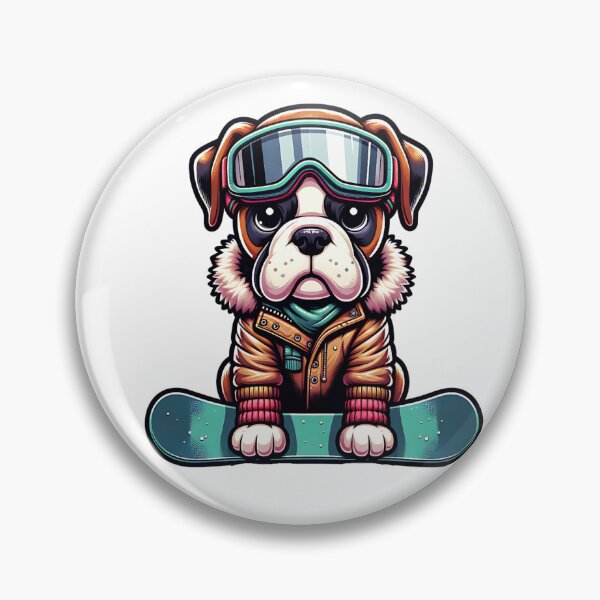 Item preview, Snowboarding Boxer Dog designed and sold by ChaosReigns91.