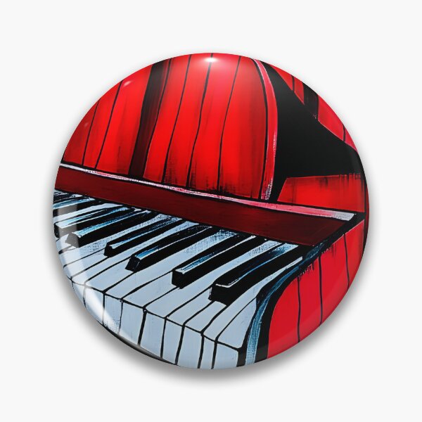 Item preview, Surreal Urban Art Red Piano in Foreground with Abstract Tall Buildings and Vivid Blue Sky Generative AI designed and sold by OlfactoART Studio.