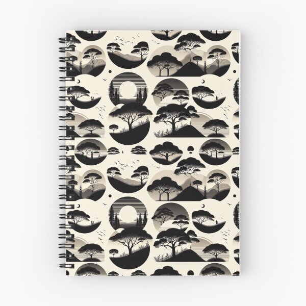 Item preview, Monochrome Serenity Abstract Landscape Pattern designed and sold by Frank-DigiArt.