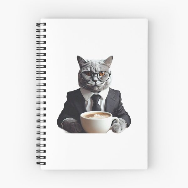 Item preview, Cat wearing suit and glasses and drinking coffee designed and sold by Roy Store.