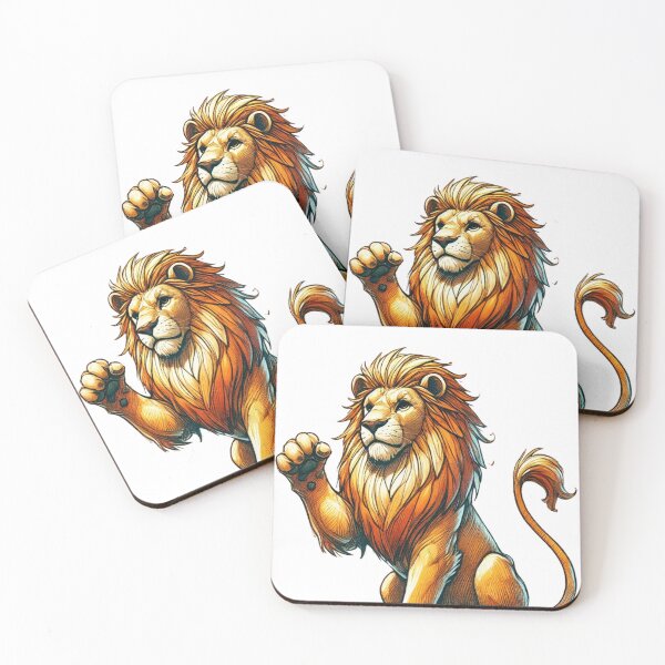 Item preview, Fiery Lion Ready to Pounce in Sketchy Cartoon Style designed and sold by takeng07.