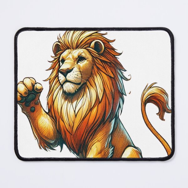 Item preview, Fiery Lion Ready to Pounce in Sketchy Cartoon Style designed and sold by takeng07.