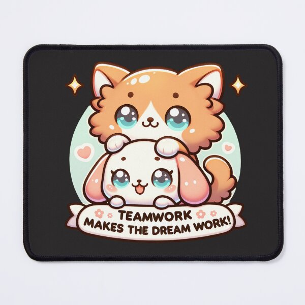 Item preview, cat and dog cute teamwork sticker and more designed and sold by CRandRRstickers.