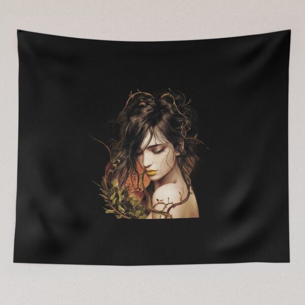 Item preview, The individual’s dark, tousled hair is visible, the woman focus is on their shoulders and upper chest designed and sold by macadolie.