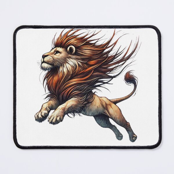Item preview, Powerful Lion Leap in Sketchy Cartoon Style designed and sold by takeng07.