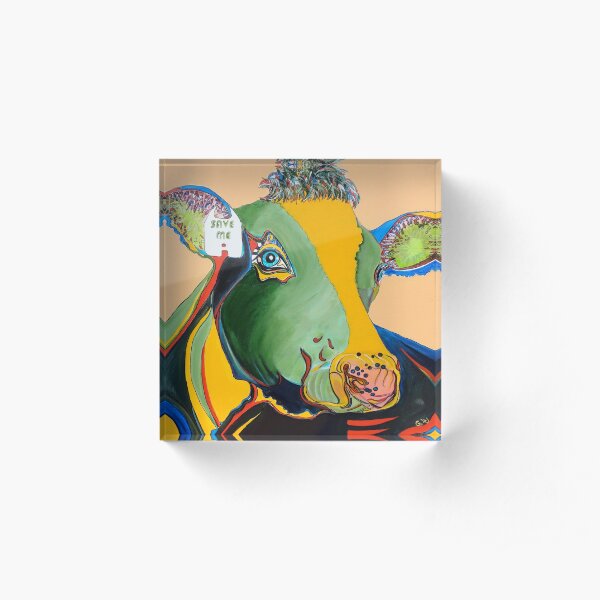 Activist Cow Acrylic Block