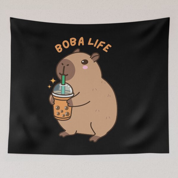 Item preview, Cute boba Tea Lover capybara designed and sold by Artistusha.
