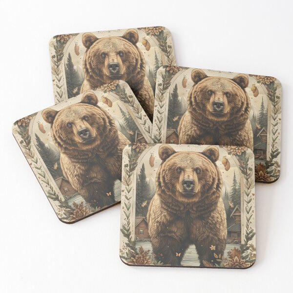 Item preview, Kodiak Brown Bear Alaska Cabins Wilderness Lake Forest designed and sold by scooterbaby.