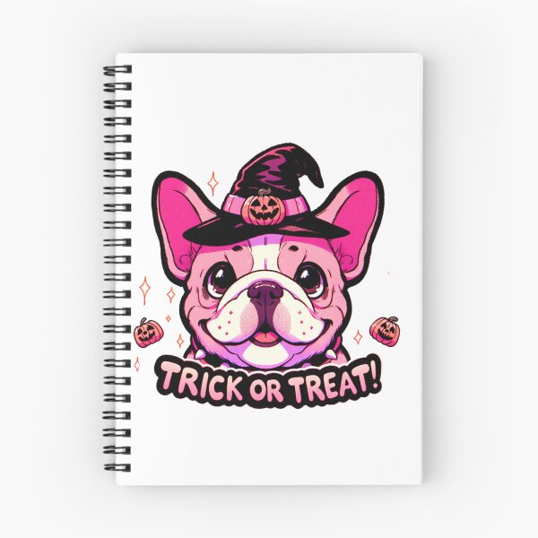 Item preview, Pink Frenchie saying trick or treat sticker and more designed and sold by CRandRRstickers.