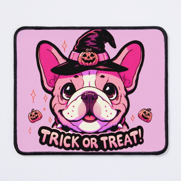 Item preview, Pink Frenchie saying trick or treat sticker and more designed and sold by CRandRRstickers.