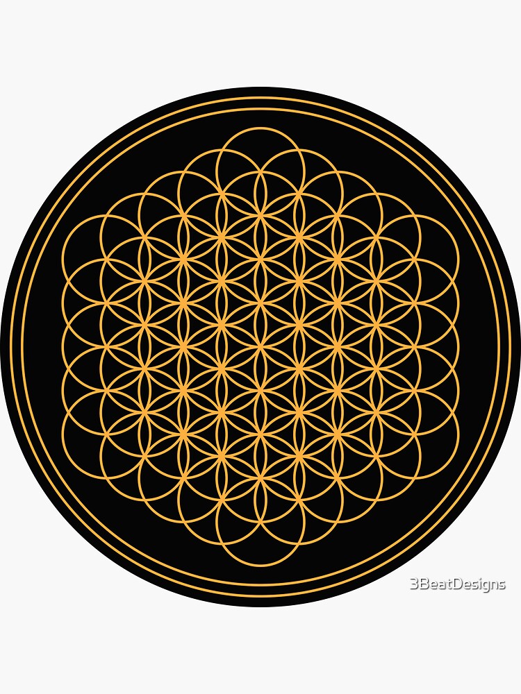 Thumbnail 3 of 3, Sticker, "Sempiternal" Flower of Life designed and sold by 3BeatDesigns.