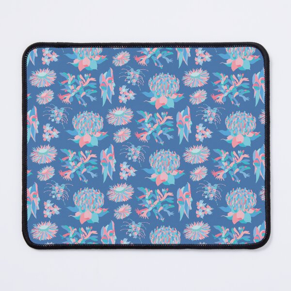 Item preview, Australian flowers pattern blue pink green designed and sold by blueidesign.