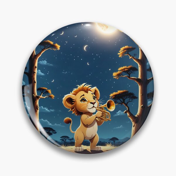Item preview, Lion Cub Musician under the Moon designed and sold by Artbellachi.