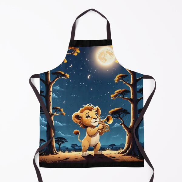 Item preview, Lion Cub Musician under the Moon designed and sold by Artbellachi.