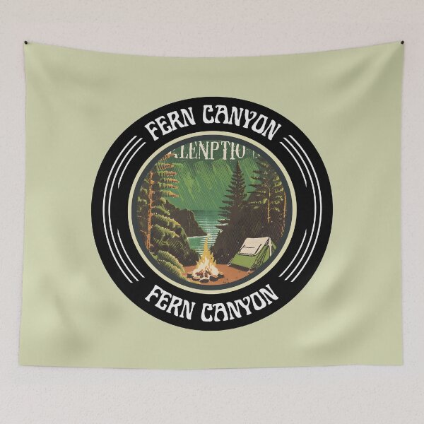 Item preview, Vintage Illustration of Fern Canyon Hike Canyoning Beautiful Camping designed and sold by FociCreate.
