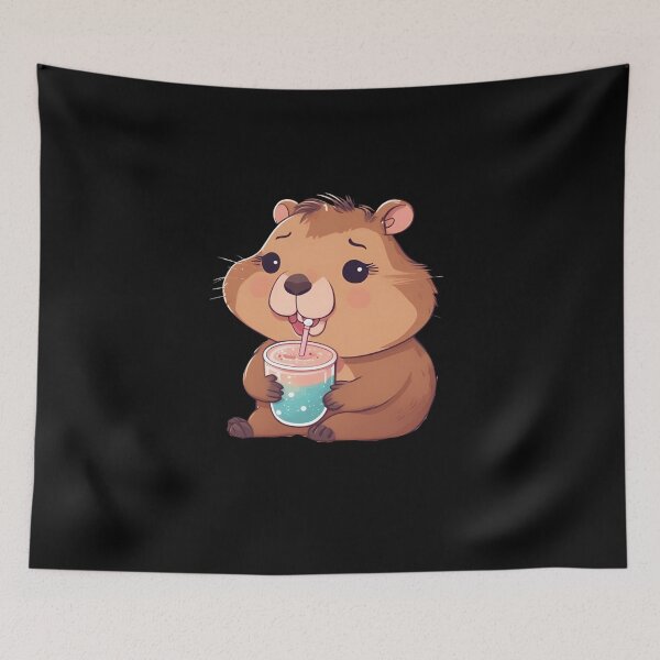 Item preview,  Cute bubble Tea Lover capybara designed and sold by Artistusha.