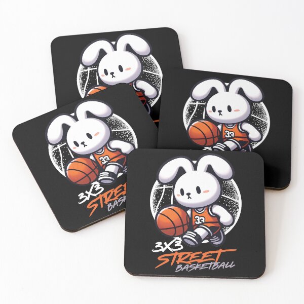 Item preview, 3 x 3 Street Basketball- Bunny Playing Basketball designed and sold by The magic  Yellow bus.
