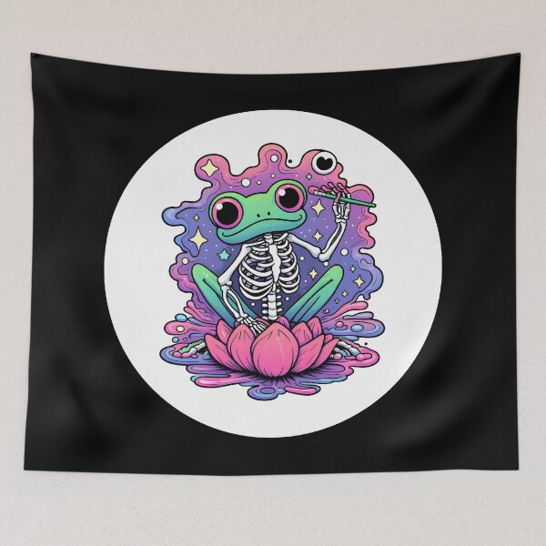 Item preview, Gothic Frog with Skeleton: A Hauntingly Detailed Creepypasta Art designed and sold by Mechanical-Artt.
