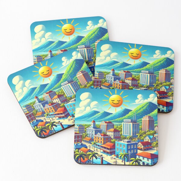 Item preview, Old Kingston Jamaica with the Blue Mountains in the background.  Island Paradise. designed and sold by T-Shirt Garden and Things.